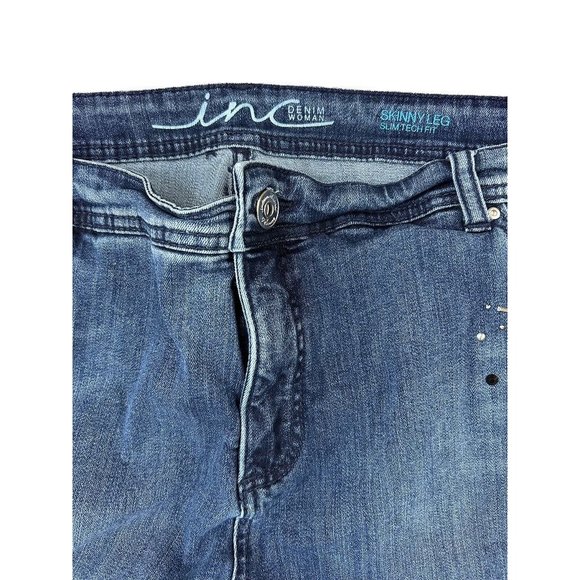 24W INC International Concepts Women's Embellished Jeans Skinny Leg Slim Tech Fi - Picture 6 of 10